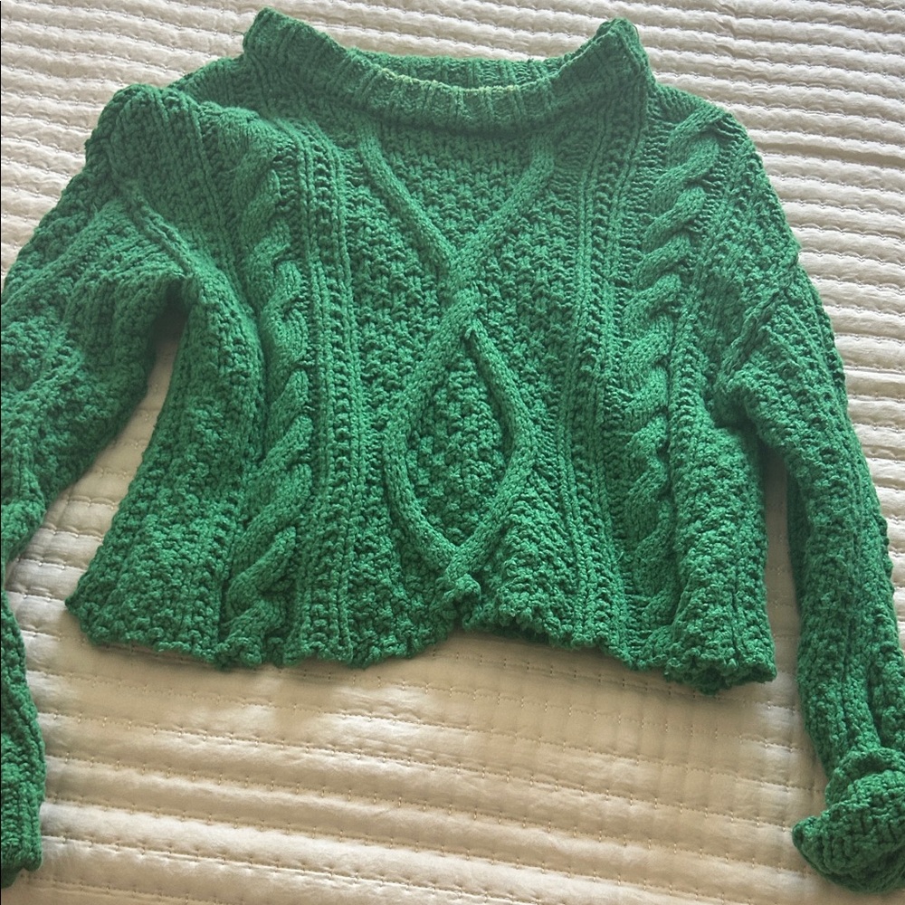 Free People Emerald Cutting Edge Cable Pullover - Picture 3 of 5